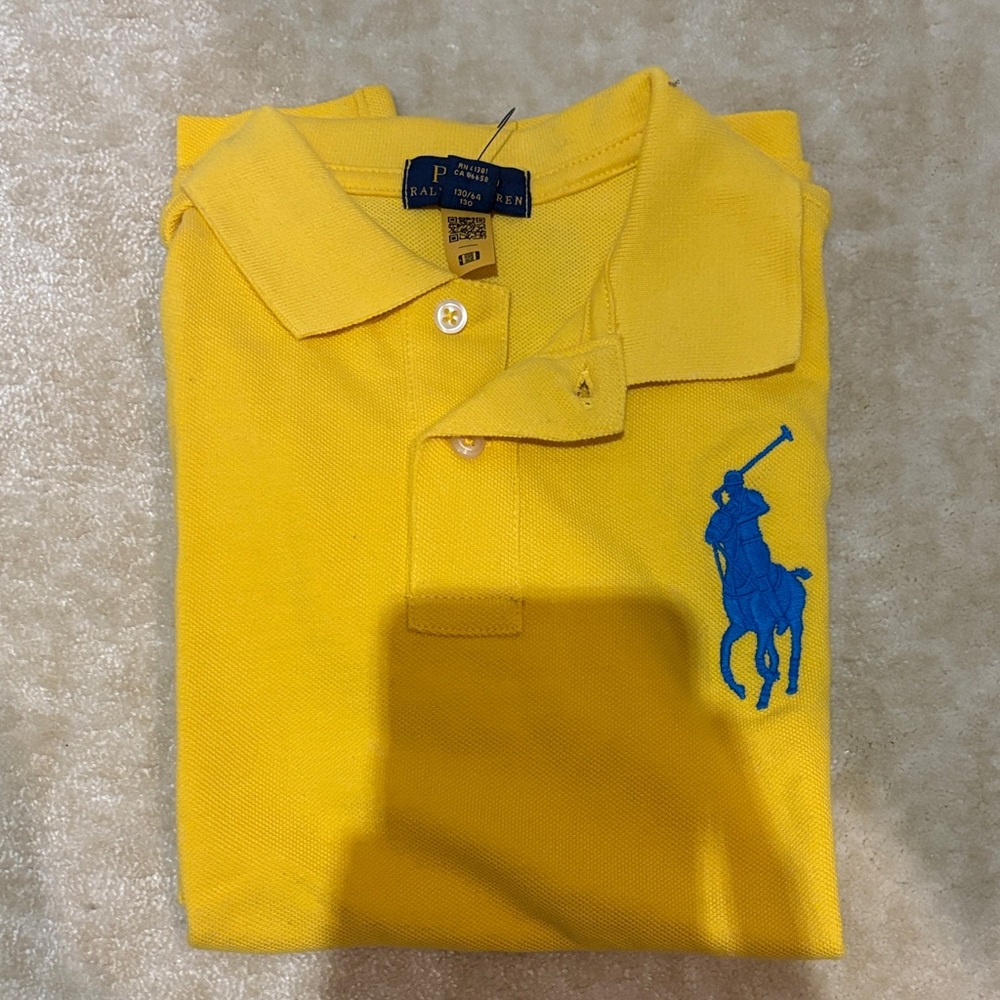 Ralph Lauren Bright Yellow Polo with Blue Embroidery